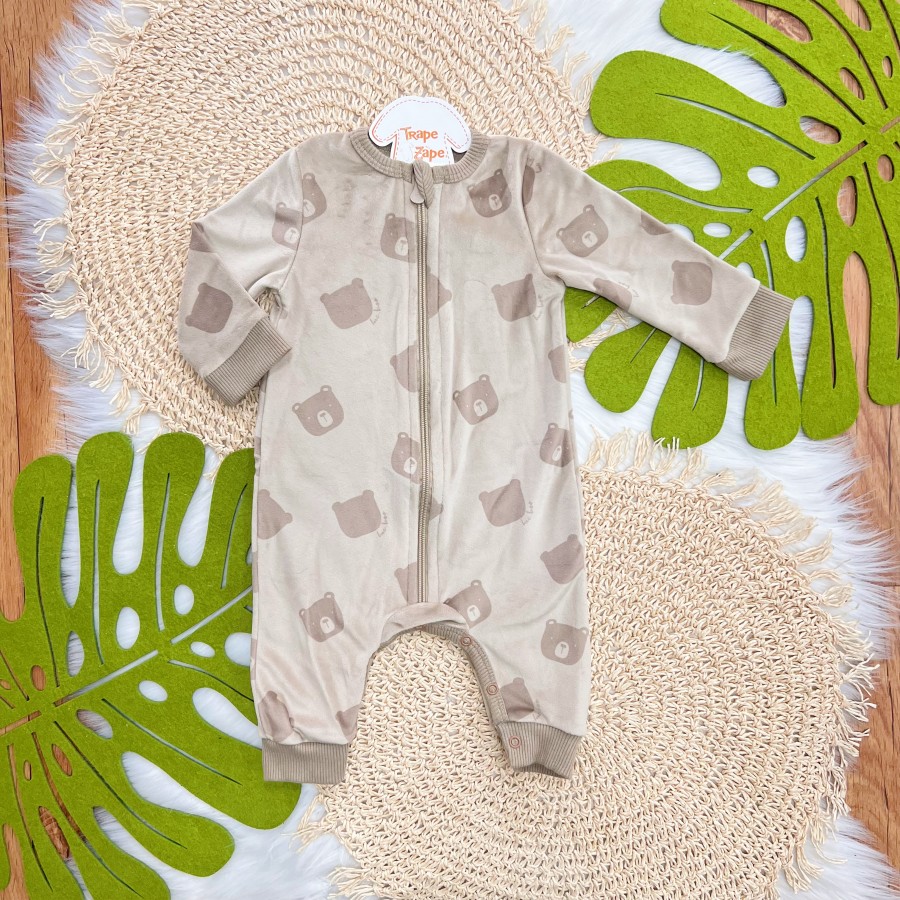 Macacão em Soft Plush Ursinhos - Marrom